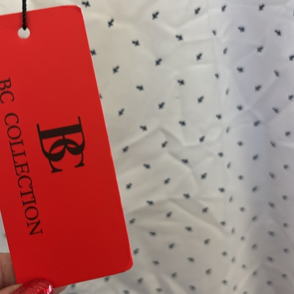 BC collections Men's White Patterned Shirt modern fit size XL/ Button down - Picture 7 of 9